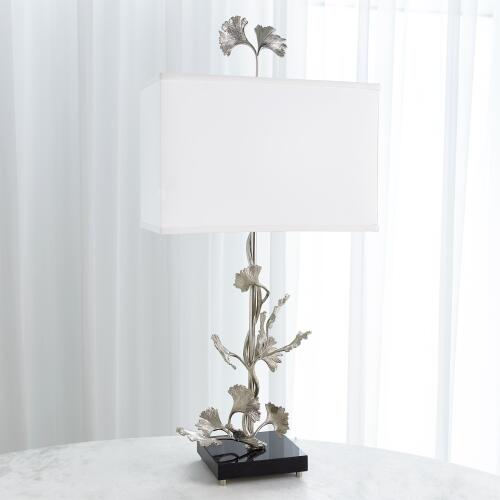 Ginkgo Table Lamp-Nickel