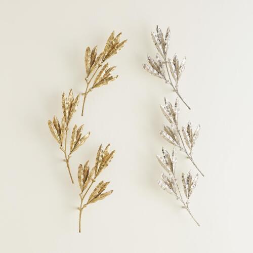 Mango Leaves Wall Decor-Brass