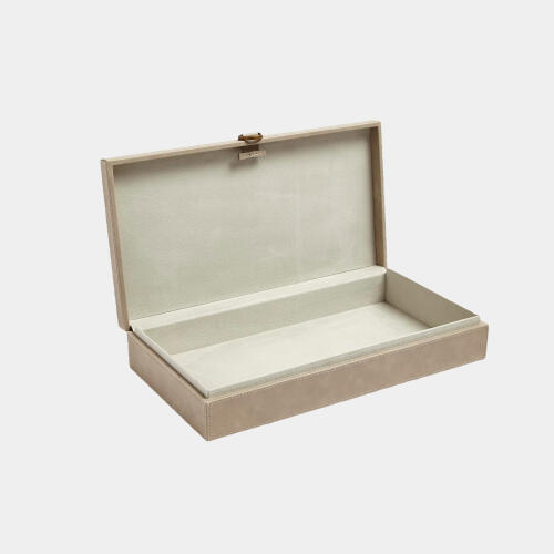 Edwin Marbled Leather D Ring Box-Light Gray