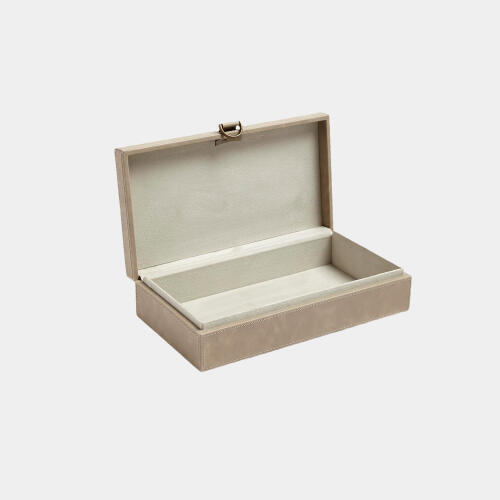 Edwin Marbled Leather D Ring Box-Light Gray
