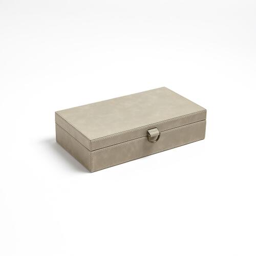 Marbled Leather D Ring Box-Light Grey