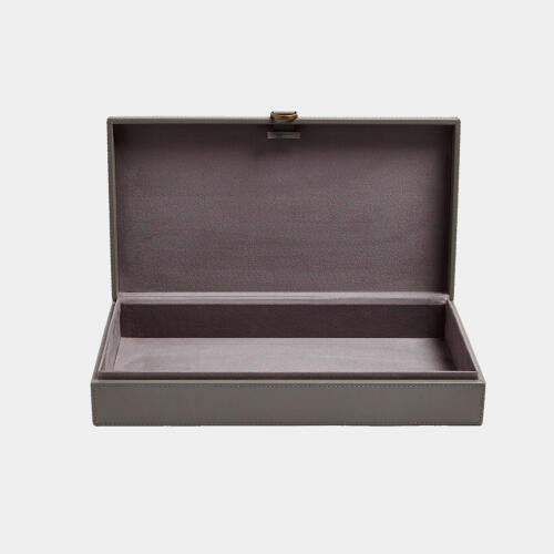 Edwin Marbled Leather D Ring Box-Dark Gray