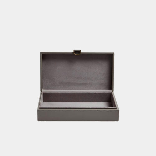 Edwin Marbled Leather D Ring Box-Dark Gray