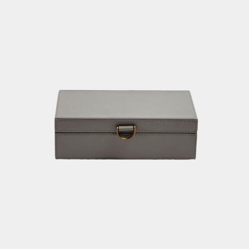Edwin Marbled Leather D Ring Box-Dark Gray