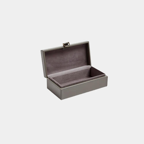 Edwin Marbled Leather D Ring Box-Dark Gray