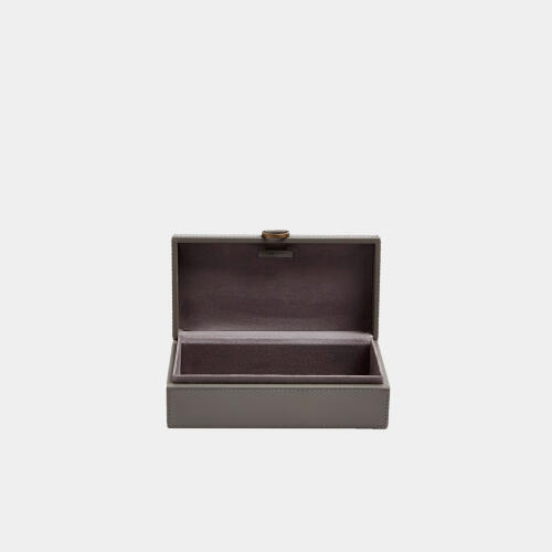 Edwin Marbled Leather D Ring Box-Dark Gray