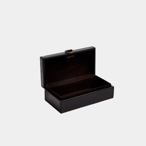 Edwin Marbled Leather D Ring Box-Black