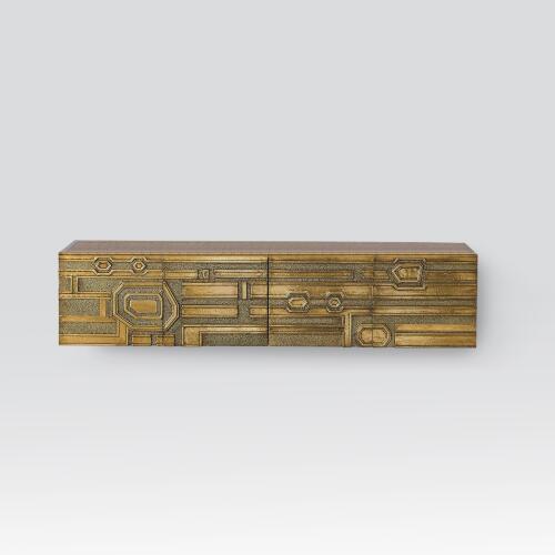 Abstract Block Cabinet-Brass