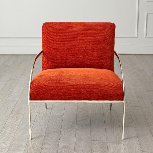 Swoop Chair-Orange-Nickel