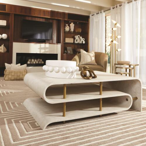 S/3 Marble Top Nesting Tables-Brass