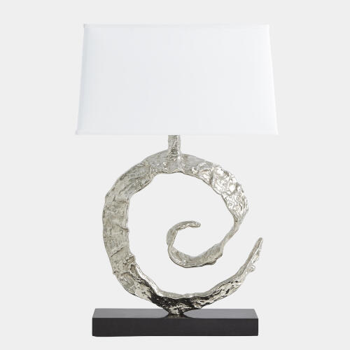Swirl Lamp-Nickel w/Black Granite