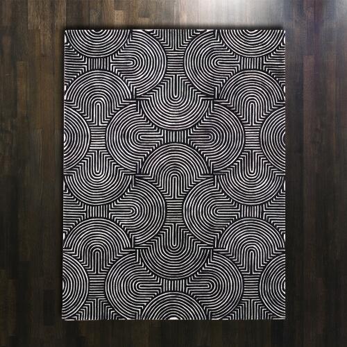 Arches Rug-Black/Ivory