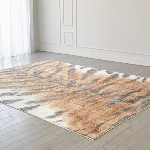 Tiger Stripe Rug-Orange