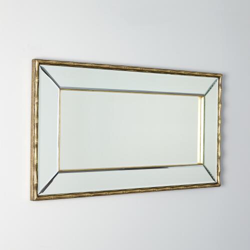bamboo mirror iii-antique brass