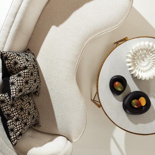 Zsido Cocktail Table-Gold w/ White Marble