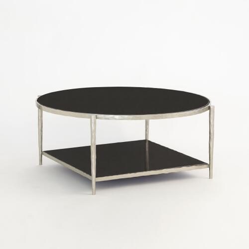 Circle/Square Cocktail Table-Nickel/Black
