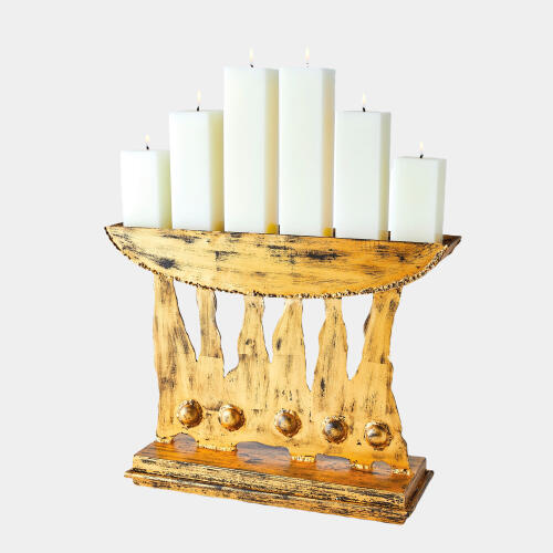 Brutalist Candelabra-Gold Leaf