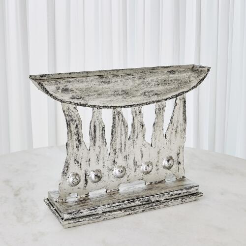 Brutalist Candelabra-Silver Leaf