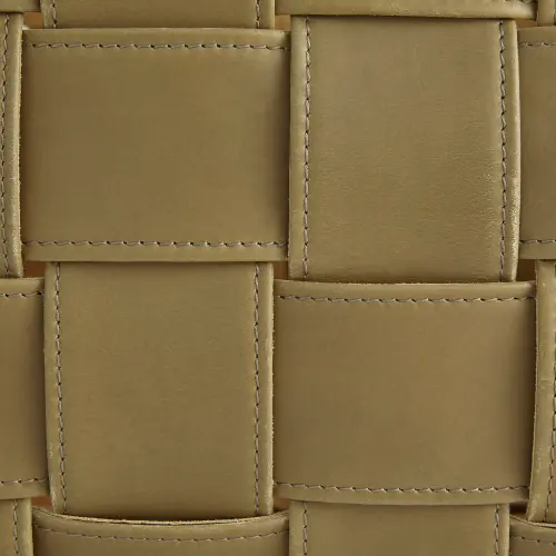 Bronya Soft Woven Leather Basket-Putty