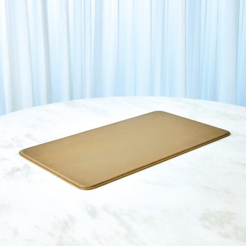 Radius Edge Leather Desk Blotter-Putty