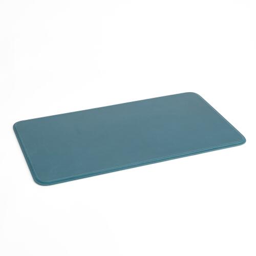Radius Edge Leather Desk Blotter-Azure