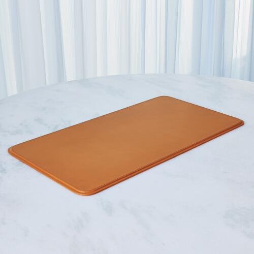 Radius Edge Leather Desk Blotter-Orange
