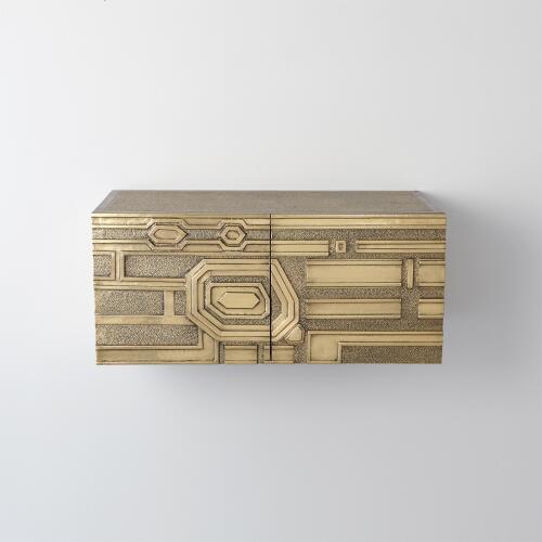 Abstract Block Cabinet-Brass