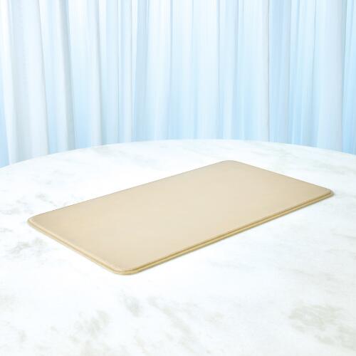 Radius Edge Leather Desk Blotter-Beige