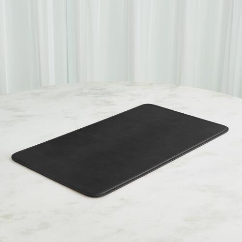 Radius Edge Leather Desk Blotter-Black