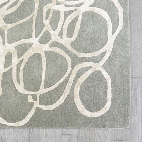Scribble Rug-Grey/Ivory