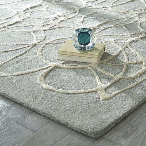 Scribble Rug-Gray/Ivory