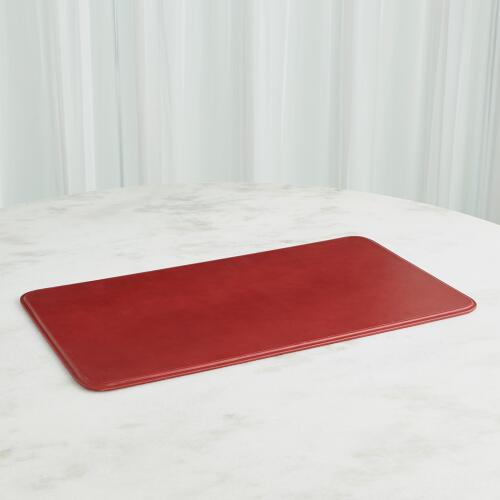 Radius Edge Leather Desk Blotter-Deep Red