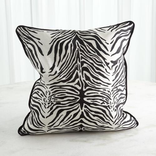 Zebra Pillow-White & Black