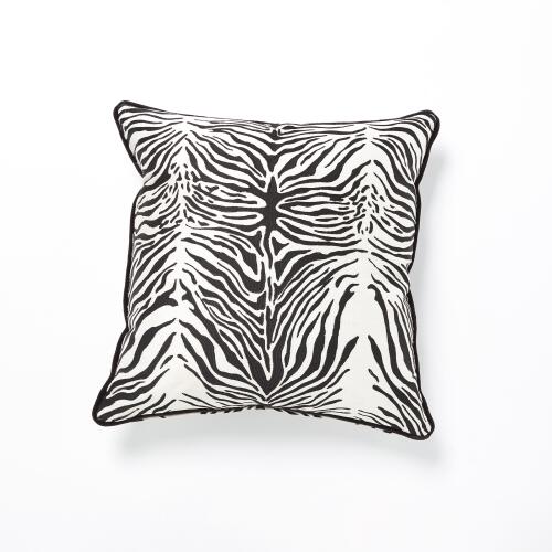 Zebra Pillow-White & Black