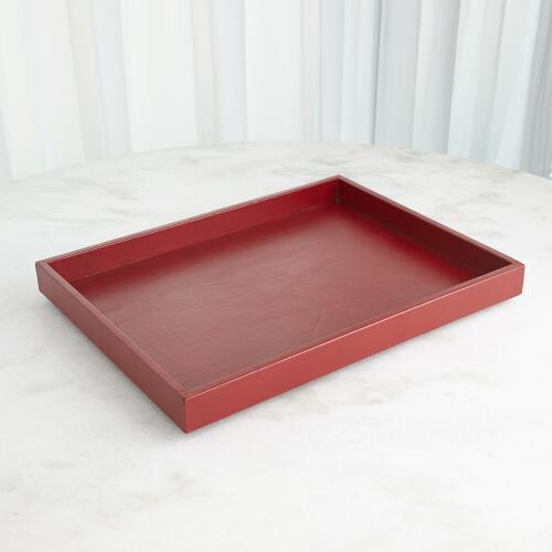 Deep Red Leather Tray