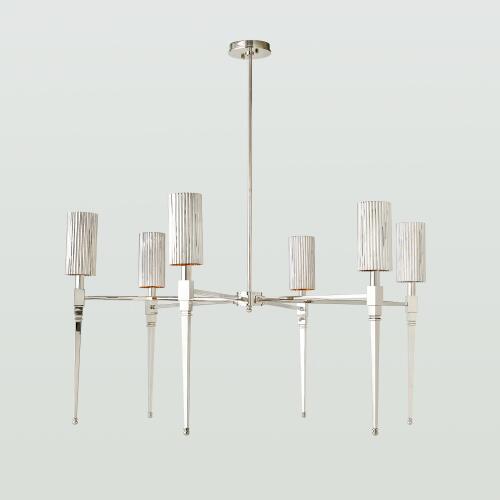 fluted chandelier-nickel