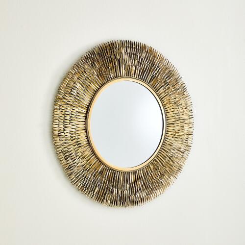 Quill Burst Mirror-Brass