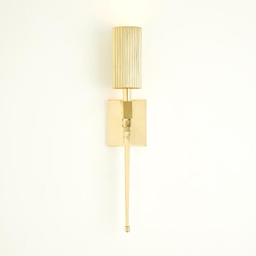 Fluted Single Sconce-Brass