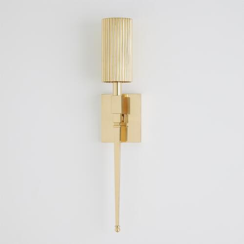 Fluted Single Sconce-Brass