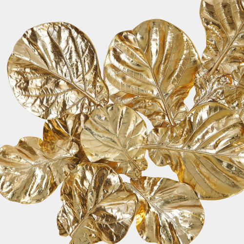 Fiddle Fig Lighted Wall Decor-Brass