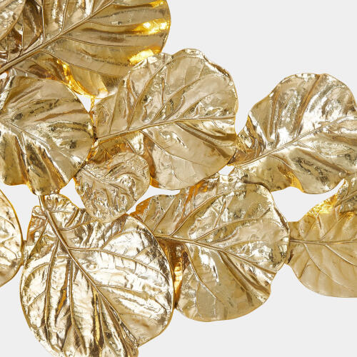 Fiddle Fig Lighted Wall Decor-Brass