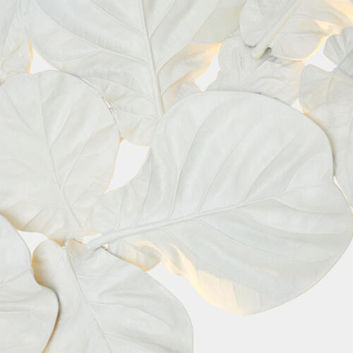 Fiddle Fig Lighted Wall Decor-White