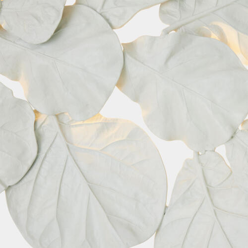 Fiddle Fig Lighted Wall Decor-White