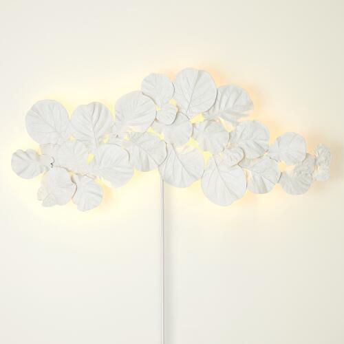 Fiddle Fig Lighted Wall Decor-White