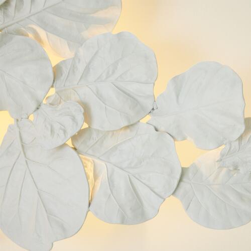 Fiddle Fig Lighted Wall Decor-White