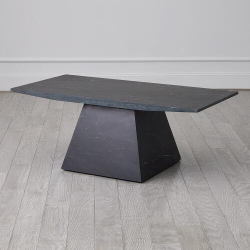 Aero Cocktail Table-Black Leathered Marble