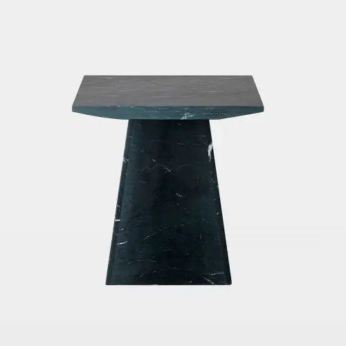Aero Side Table-Black Leathered Marble