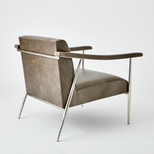 L. Brooks Leather Chair-Nickel