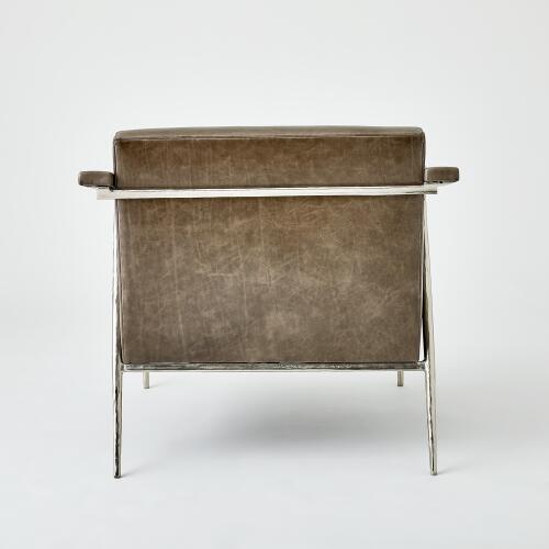 L. Brooks Leather Chair-Nickel