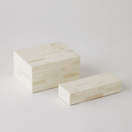 Boxed Bone Domino Set-Ivory